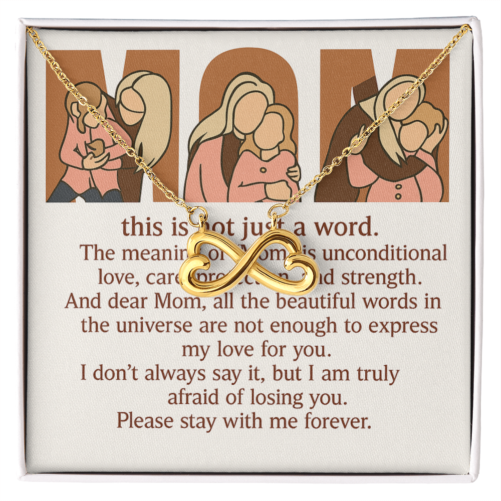 Personalized Endless Love Necklace with 3 Family Photos for Mom