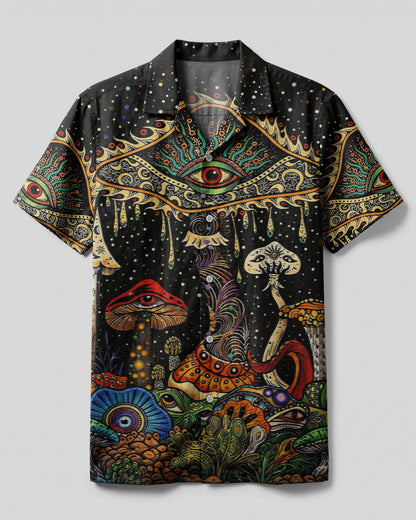 PSYCHEDELIC EYES MUSHROOM CAMP SHIRT   - TLHG0304261