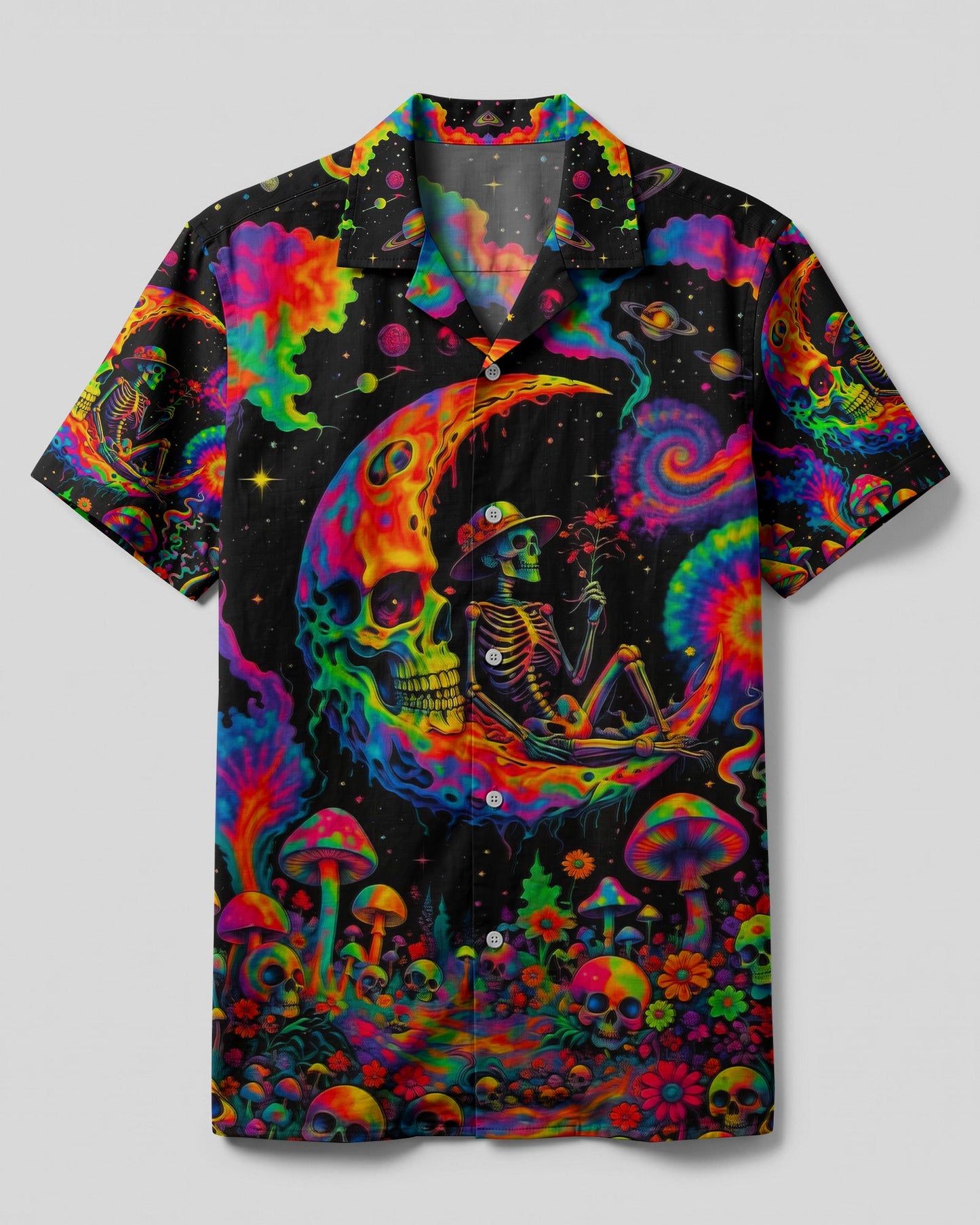 HIPPIE SKULL PSYCHEDELIC  CAMP SHIRT - TLNO0704261