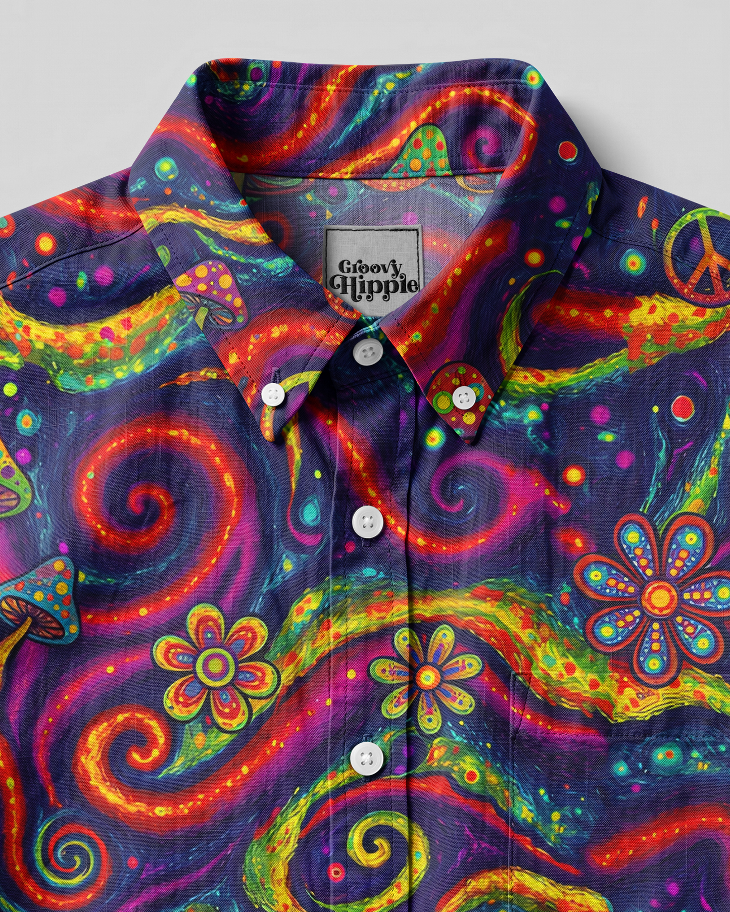 COSMIC PEACE SWIRL BUTTON-DOWN COLLAR SHIRT - TYPQ1806262