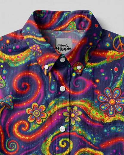 COSMIC PEACE SWIRL BUTTON-DOWN COLLAR SHIRT - TYPQ1806262
