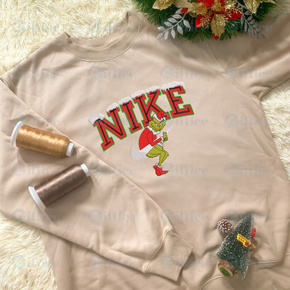 Personalized Embroidered Christmas The G-r-i-n-c-h Hoodie Sweatshirt T-Shirt