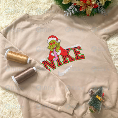 Personalized Embroidered Christmas The G-r-i-n-c-h Hoodie Sweatshirt T-Shirt