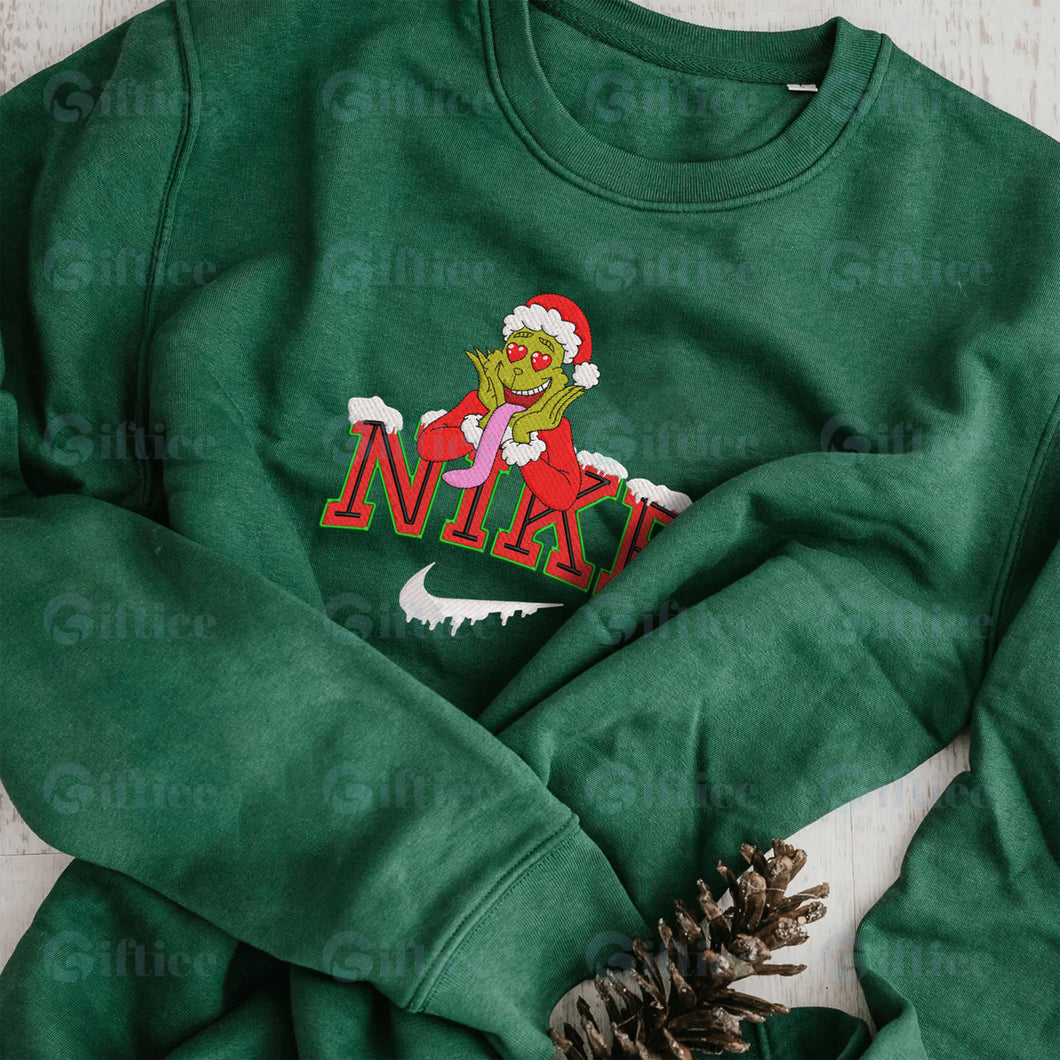 Personalized Embroidered Christmas The G-r-i-n-c-h Hoodie Sweatshirt T-Shirt