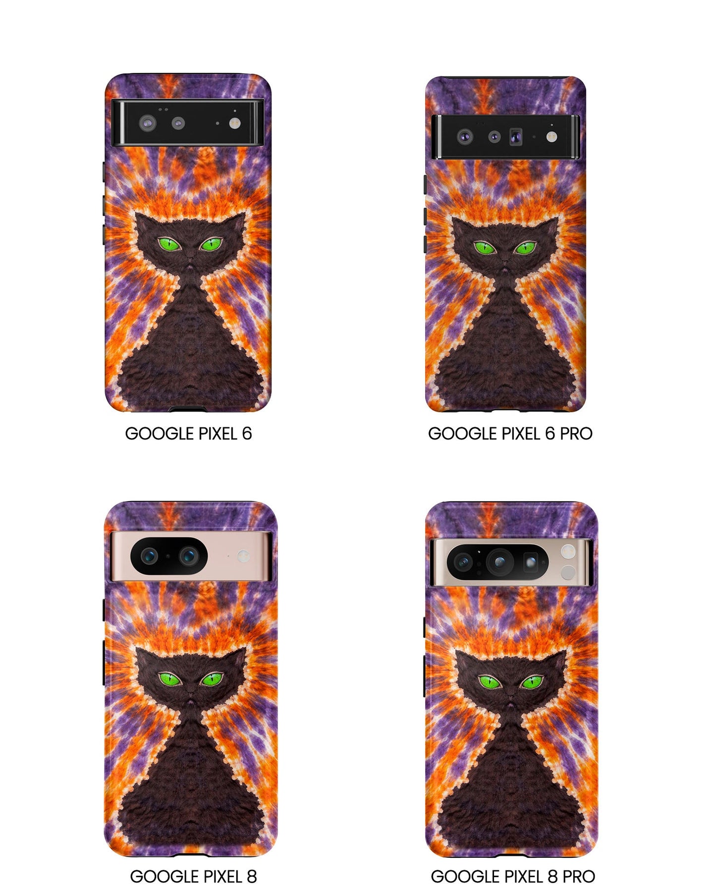 BLACK CAT PURPLE & ORANGE SWIRL  PHONE CASE  - TLHN2404264