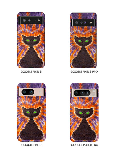 BLACK CAT PURPLE & ORANGE SWIRL  PHONE CASE  - TLHN2404264