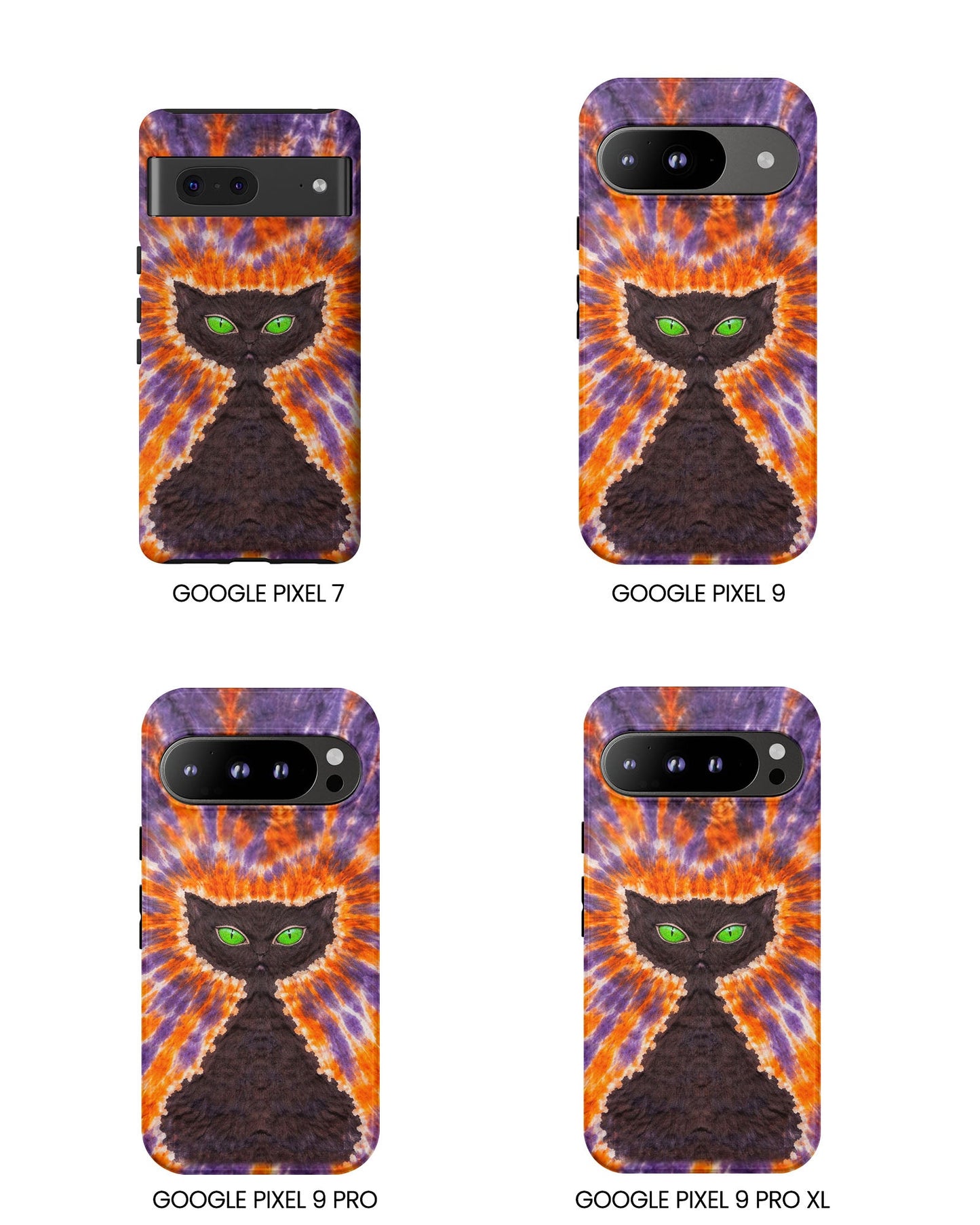 BLACK CAT PURPLE & ORANGE SWIRL  PHONE CASE  - TLHN2404264