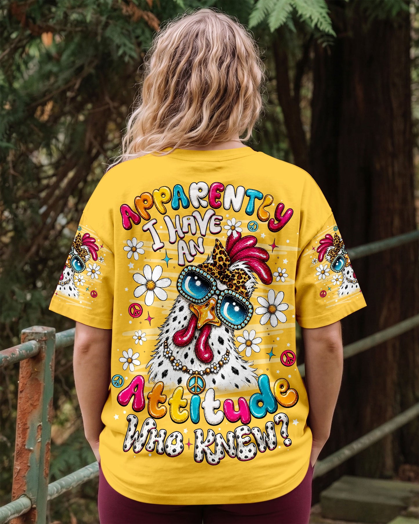 APPARENTLY I HAVE AN ATTITUDE WHO KNEW CHICKEN ALL OVER PRINT - TLNO2606261