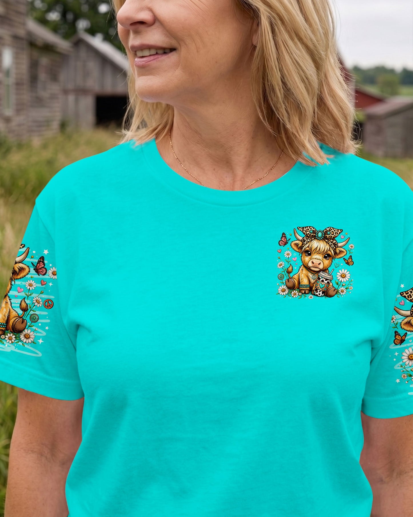 LITTLE COUNTRY LOTTA ATTITUDE COW ALL OVER PRINT  - TLNO0906263