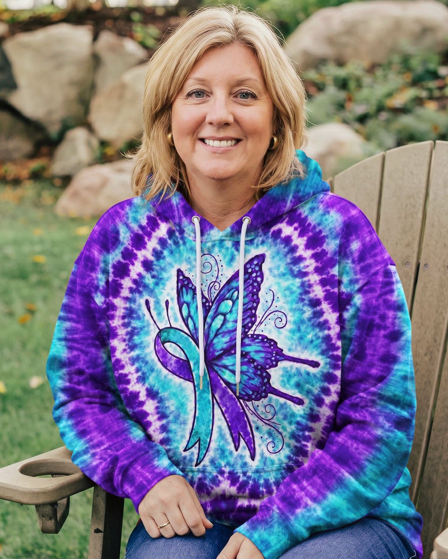 RIBBON SUICIDE PREVENTION AWARENESS BUTTERFLY SWIRL ALL OVER PRINT - TLNO0505261