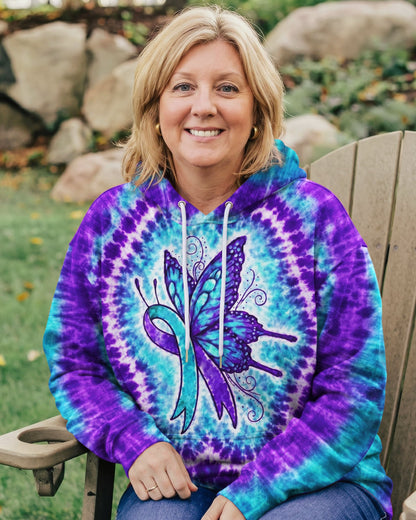 RIBBON SUICIDE PREVENTION AWARENESS BUTTERFLY SWIRL ALL OVER PRINT - TLNO0505261