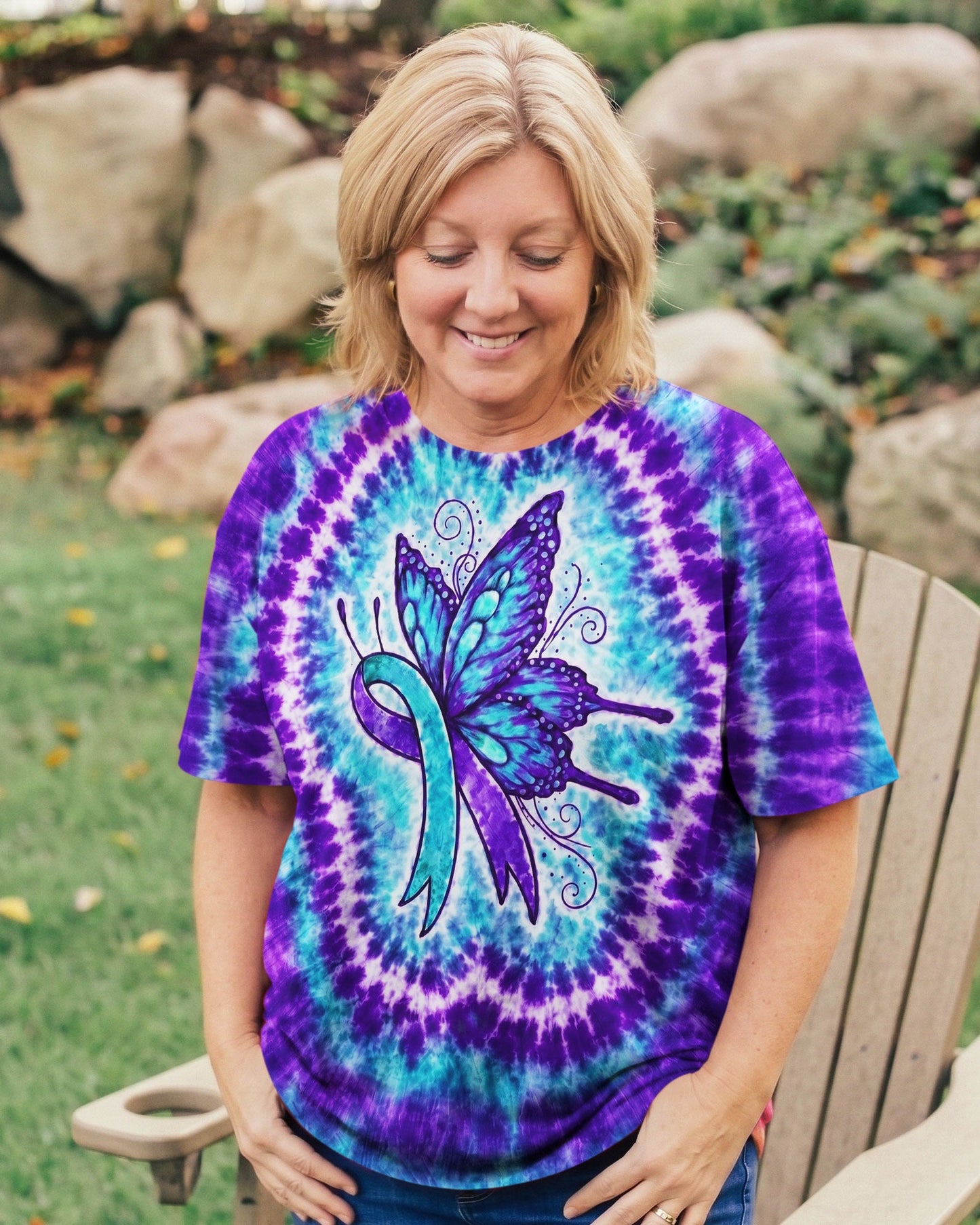 RIBBON SUICIDE PREVENTION AWARENESS BUTTERFLY SWIRL ALL OVER PRINT - TLNO0505261