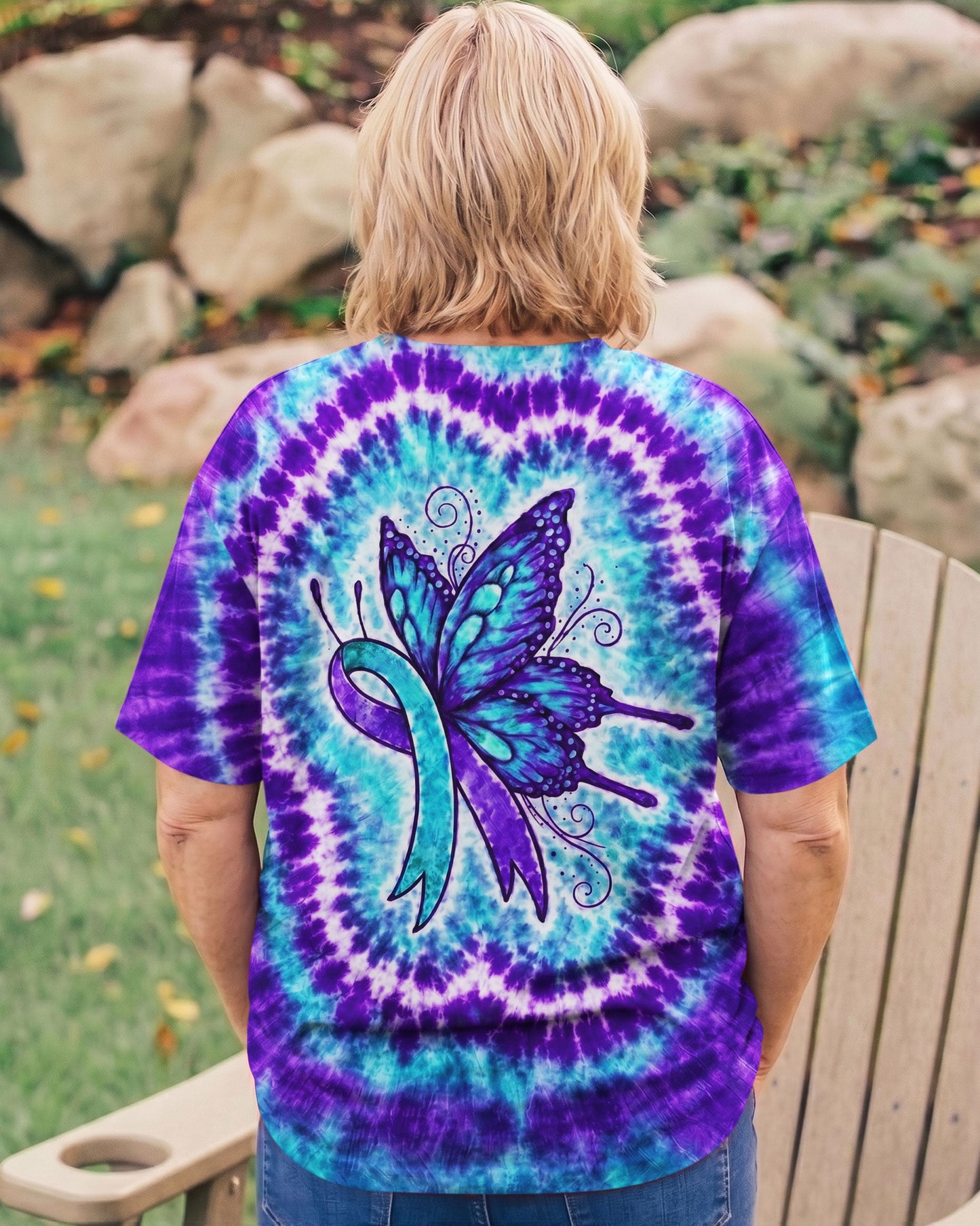RIBBON SUICIDE PREVENTION AWARENESS BUTTERFLY SWIRL ALL OVER PRINT - TLNO0505261