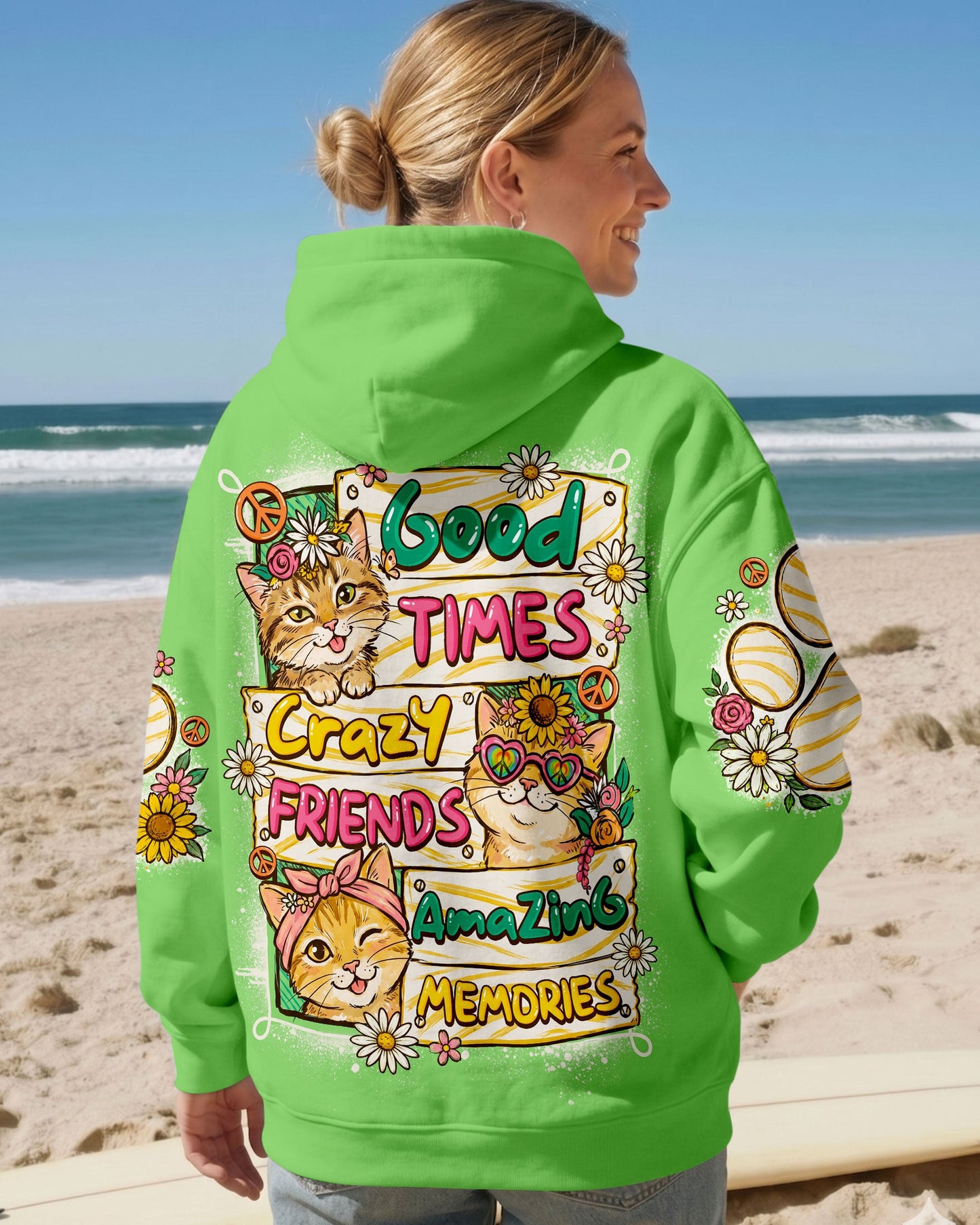 GOOD TIMES CRAZY FRIEND CAT ALL OVER PRINT - TLNO1007261