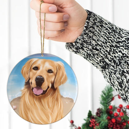 Golden Retriever Custom Pet Dog Cat Ceramic Ornament