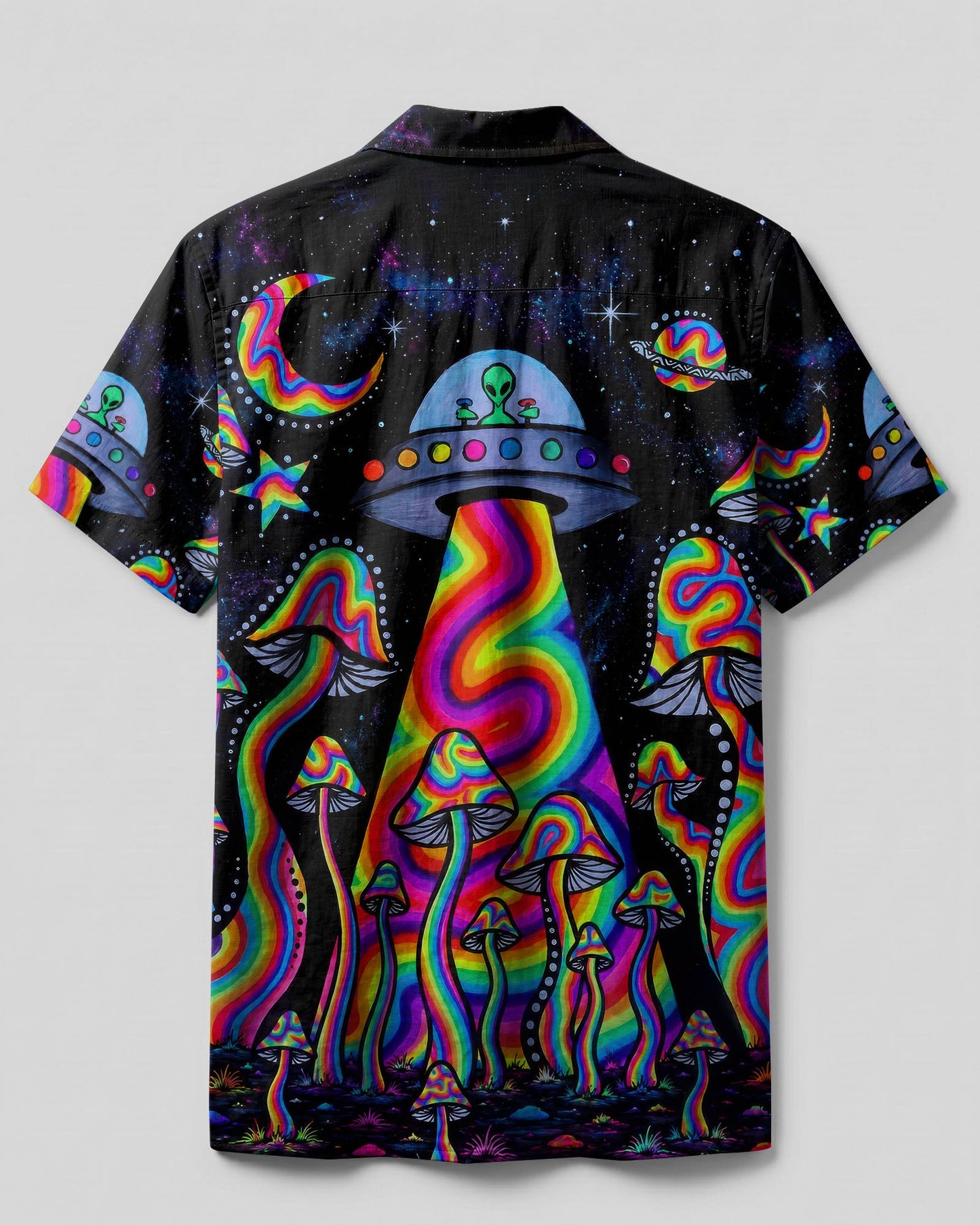 PSYCHEDELIC UFO MUSHROOM COLORFUL CAMP SHIRT   - TLTW11606263