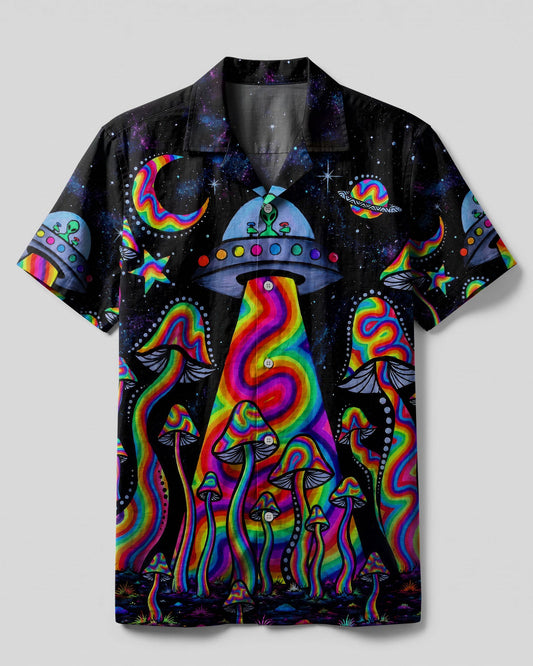PSYCHEDELIC UFO MUSHROOM COLORFUL CAMP SHIRT   - TLTW11606263