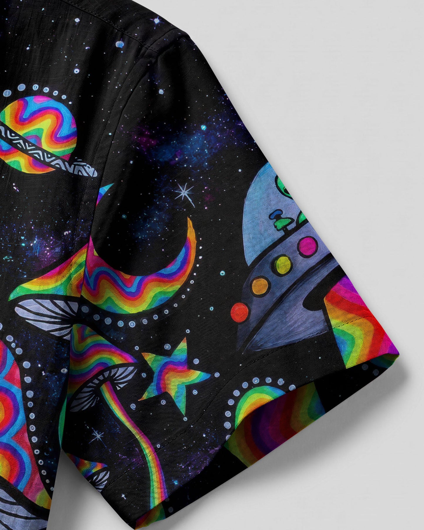 PSYCHEDELIC UFO MUSHROOM COLORFUL CAMP SHIRT   - TLTW11606263