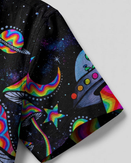 PSYCHEDELIC UFO MUSHROOM COLORFUL CAMP SHIRT   - TLTW11606263