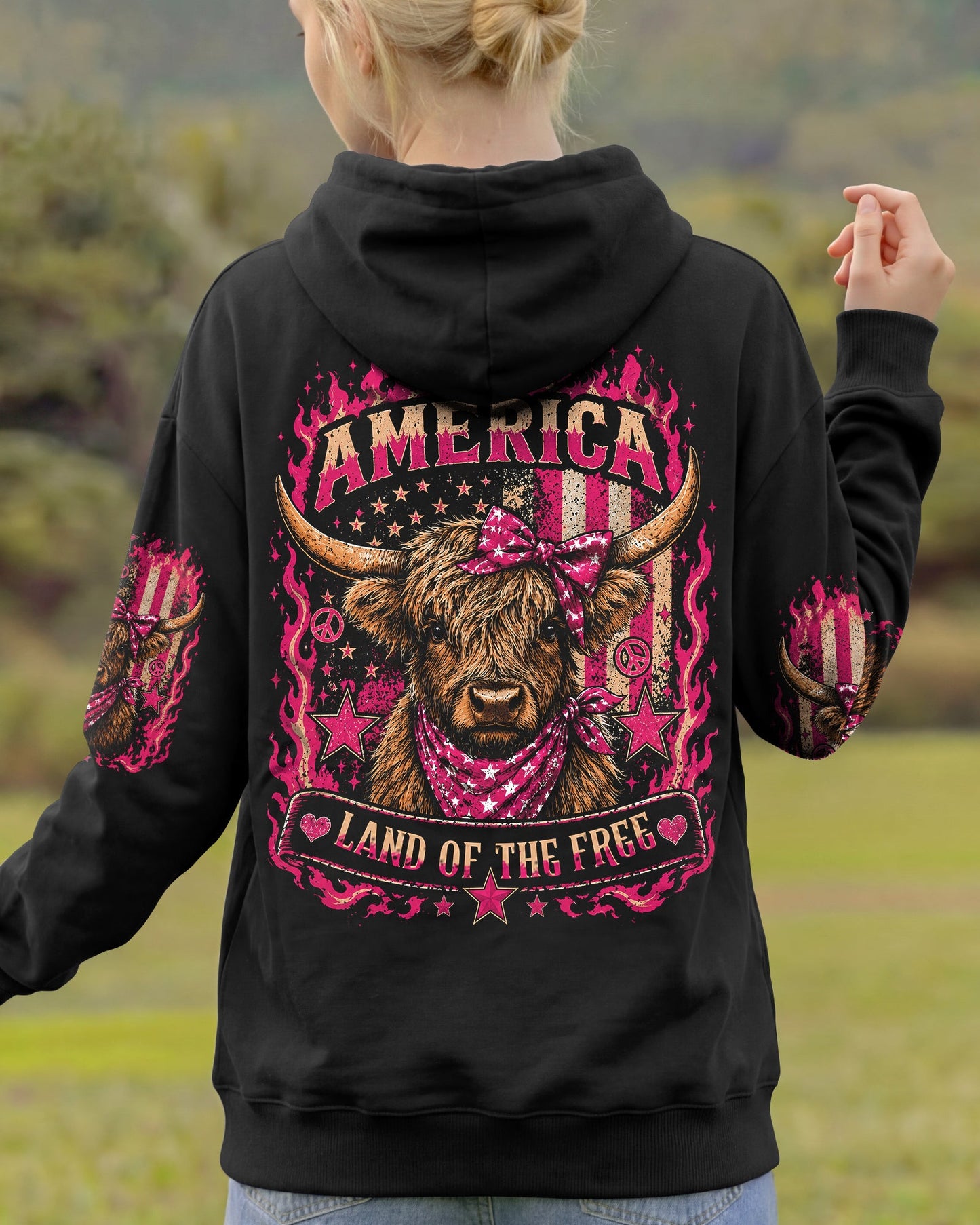 LAND OF THE FREE COW ALL OVER PRINT - TLHN0506261