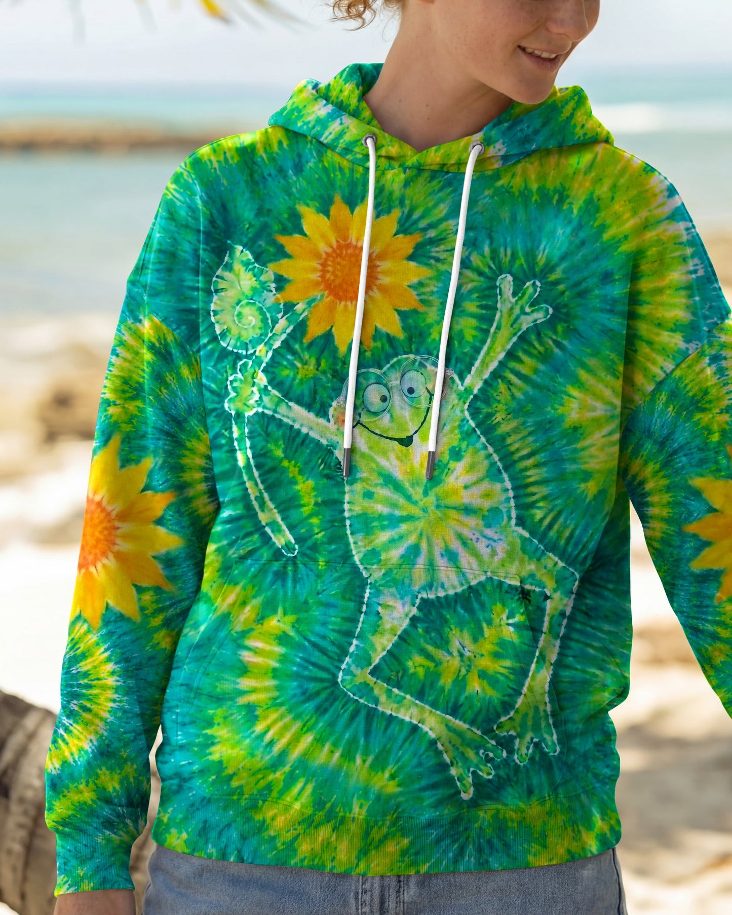 FROG SUNFLOWER SWIRL ALL OVER PRINT   - TLHN1906264