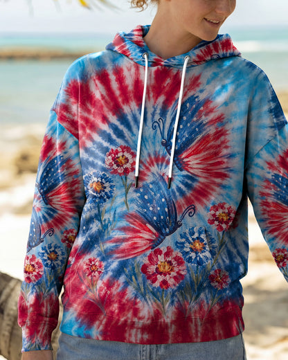 RED WHITE BLUE BUTTERFLY ALL OVER PRINT - RITD2406261
