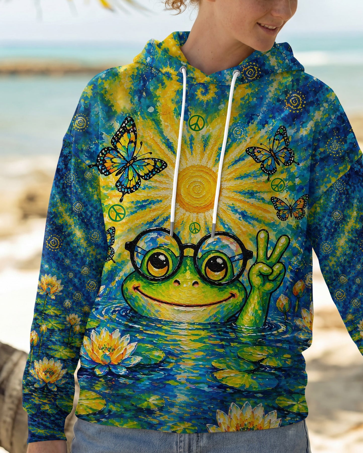 BE YOU THE WORLD WILL ADJUST FROG ALL OVER PRINT - TLTW0705263