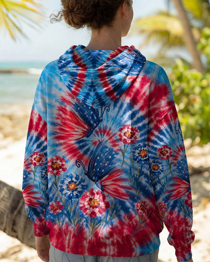RED WHITE BLUE BUTTERFLY ALL OVER PRINT - RITD2406261