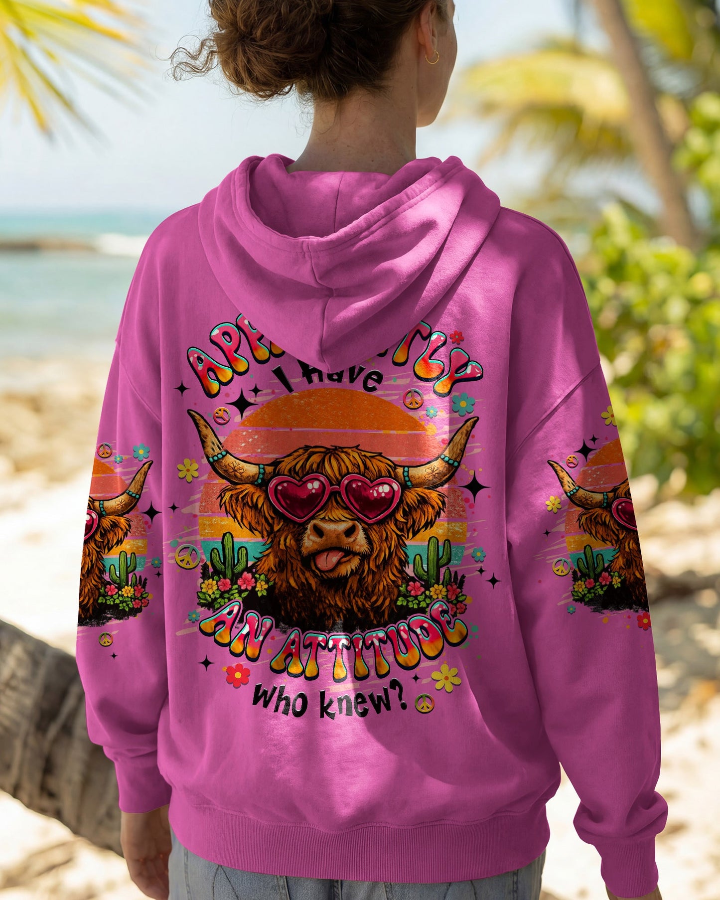 APPARENTLY I HAVE AN ATTITUDE WHO KNEW COW ALL OVER PRINT - TLHN1004261