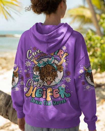 CRAZY HEIFER DOWN THE STREET COW ALL OVER PRINT - TLNO1506261