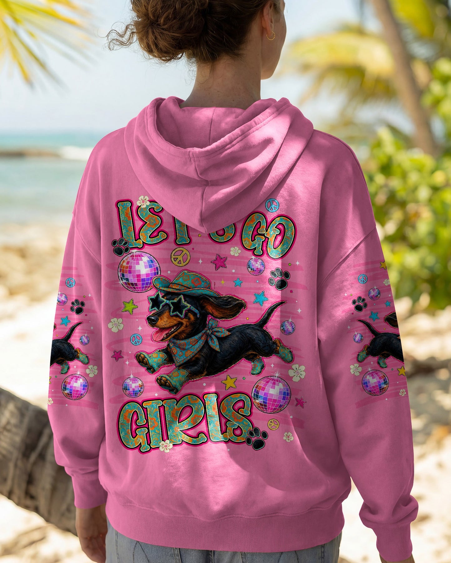 LET'S GO GIRLS DACHSHUND DOG ALL OVER PRINT - TLNT1906262