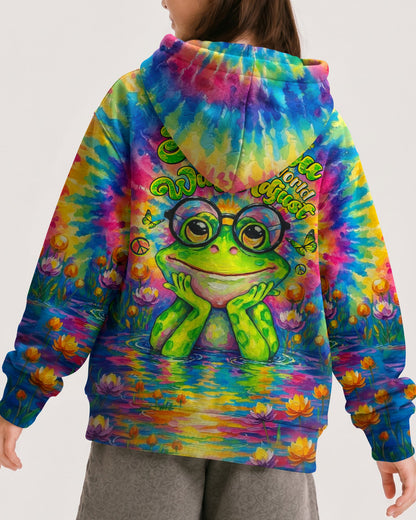 BE YOU THE WORLD WILL ADJUST FROG KIDS ALL OVER PRINT  - TLTW1106261
