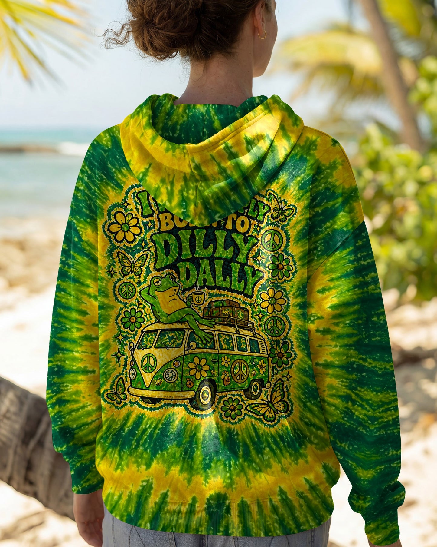 I WAS SIMPLY BORN TO DILLY DALLY FROG ALL OVER PRINT - TLNO2804261