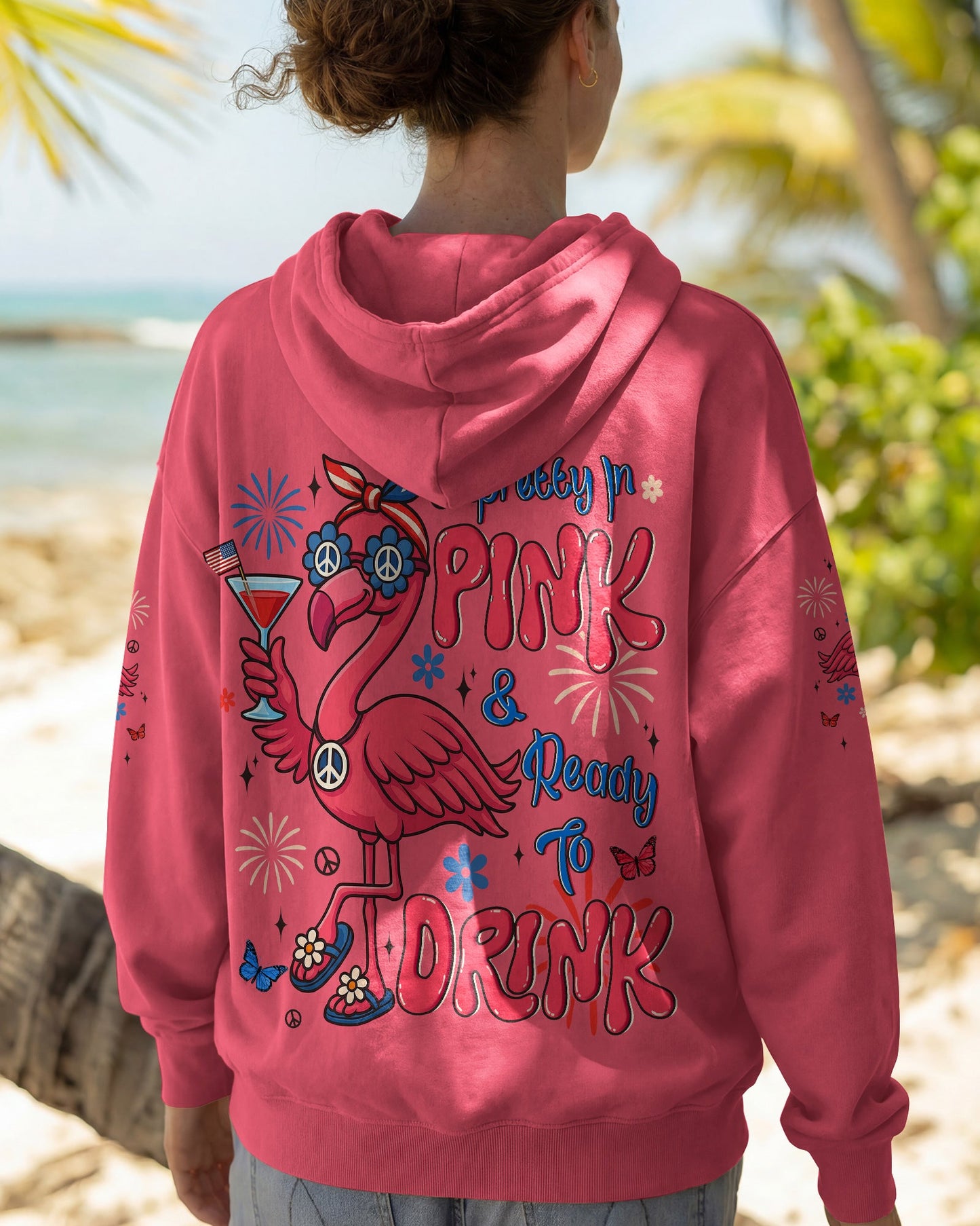 PRETTY IN PINK FLAMINGO ALL OVER PRINT - TYLN0304261