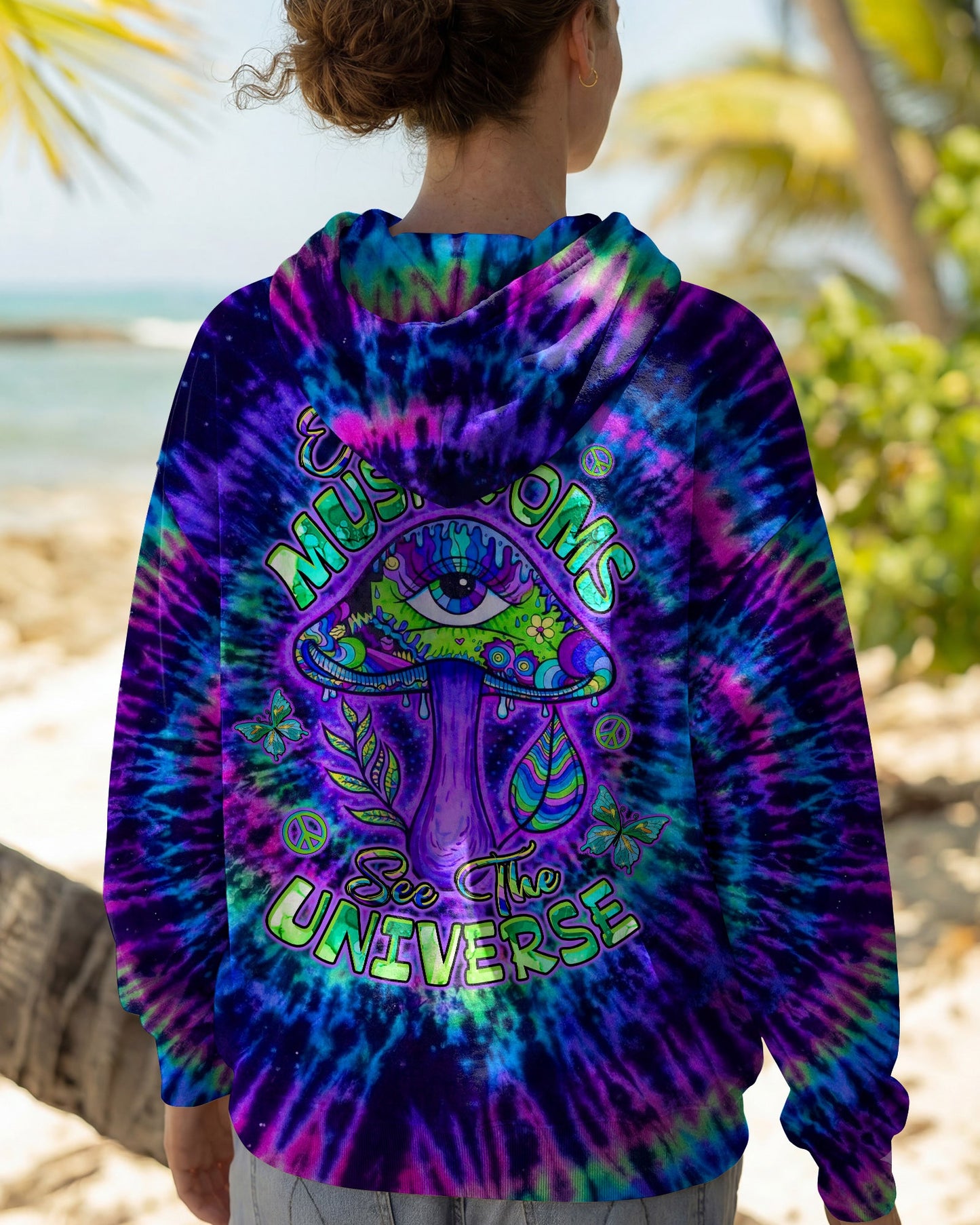 EAT MUSHROOMS SEE THE UNIVERSE SWIRL ALL OVER PRINT  - TLTW0904262