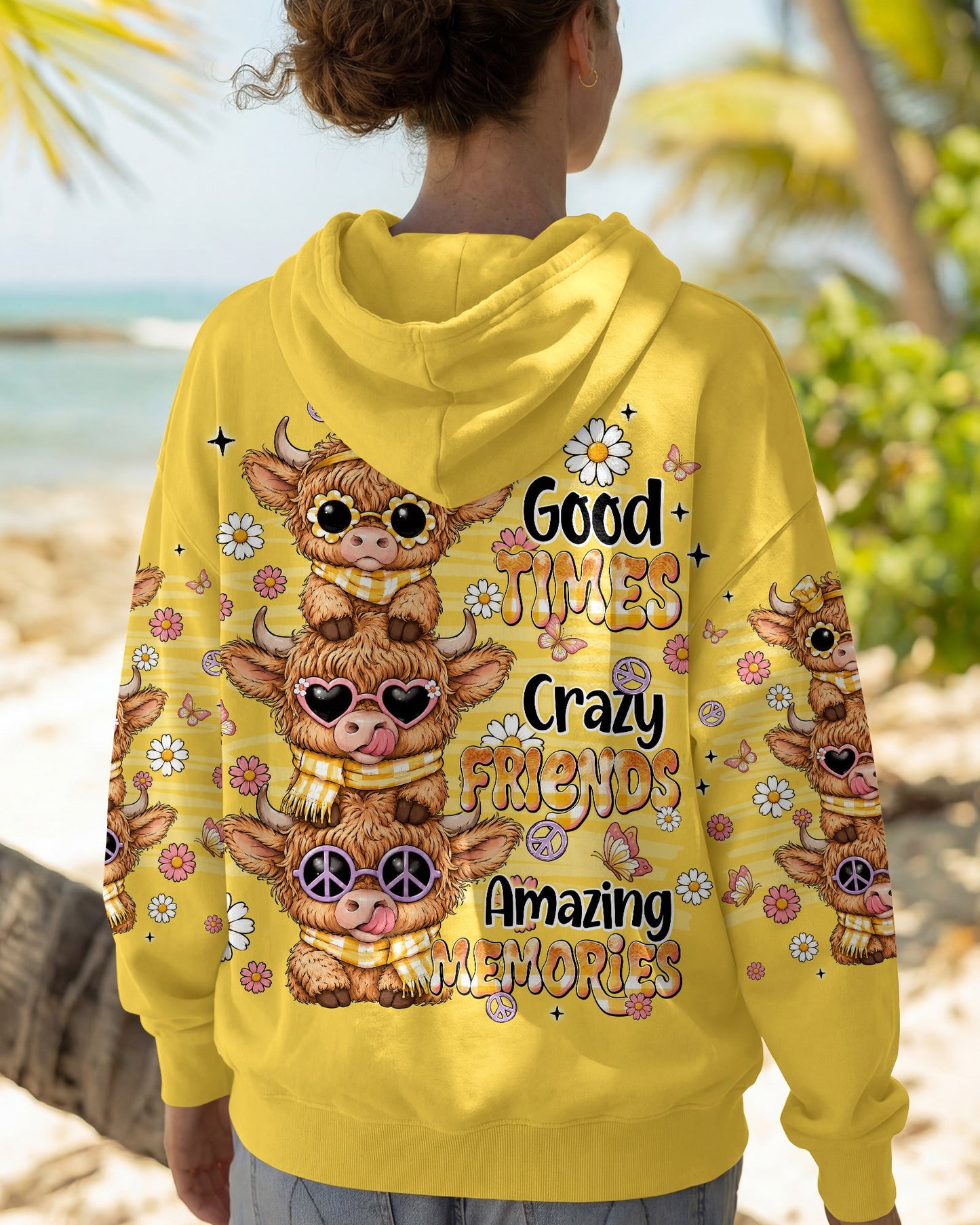 GOOD TIMES CRAZY FRIENDS HIGHLAND COW ALL OVER PRINT - TLNT0707261