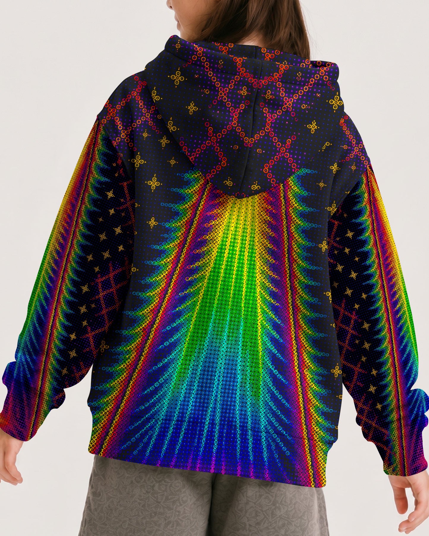 COSMIC CAT ABDUCTION PSYCHEDELIC RAINBOW BEAM  KIDS ALL OVER PRINT - KMTM1006261