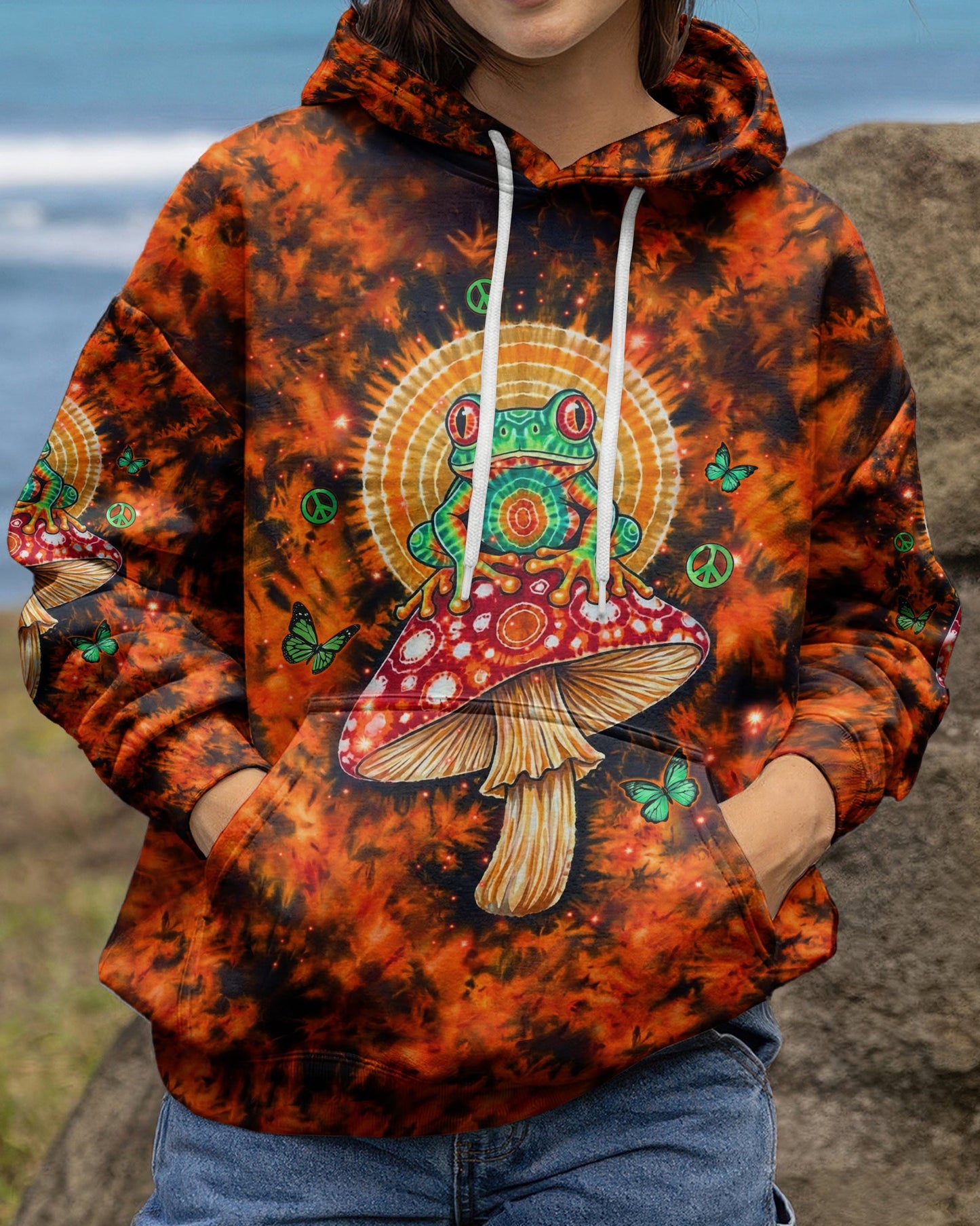 JUST BREATHE FROG SWIRL ALL OVER PRINT  - TLHN2404261