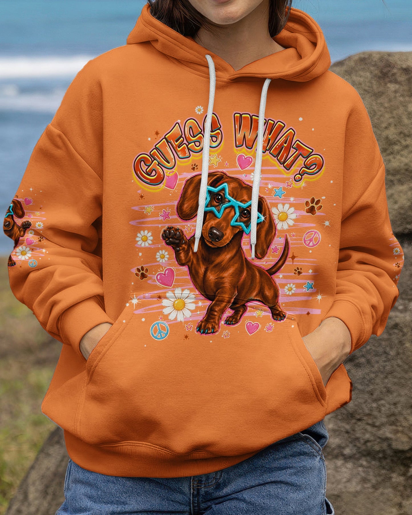 GUESS WHAT DACHSHUND DOG FUNNY ALL OVER PRINT - TLHG2505261