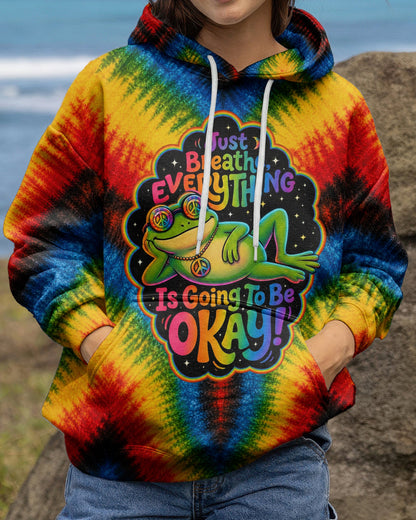 JUST BREATHE FROG COLORFUL ALL OVER PRINT - KMTM1506261