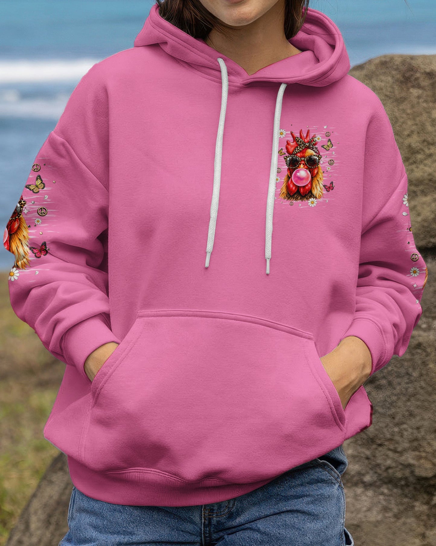 TOO COOL TO BE CLUCKED WITH CHICKEN ALL OVER PRINT  - TLHN1006261