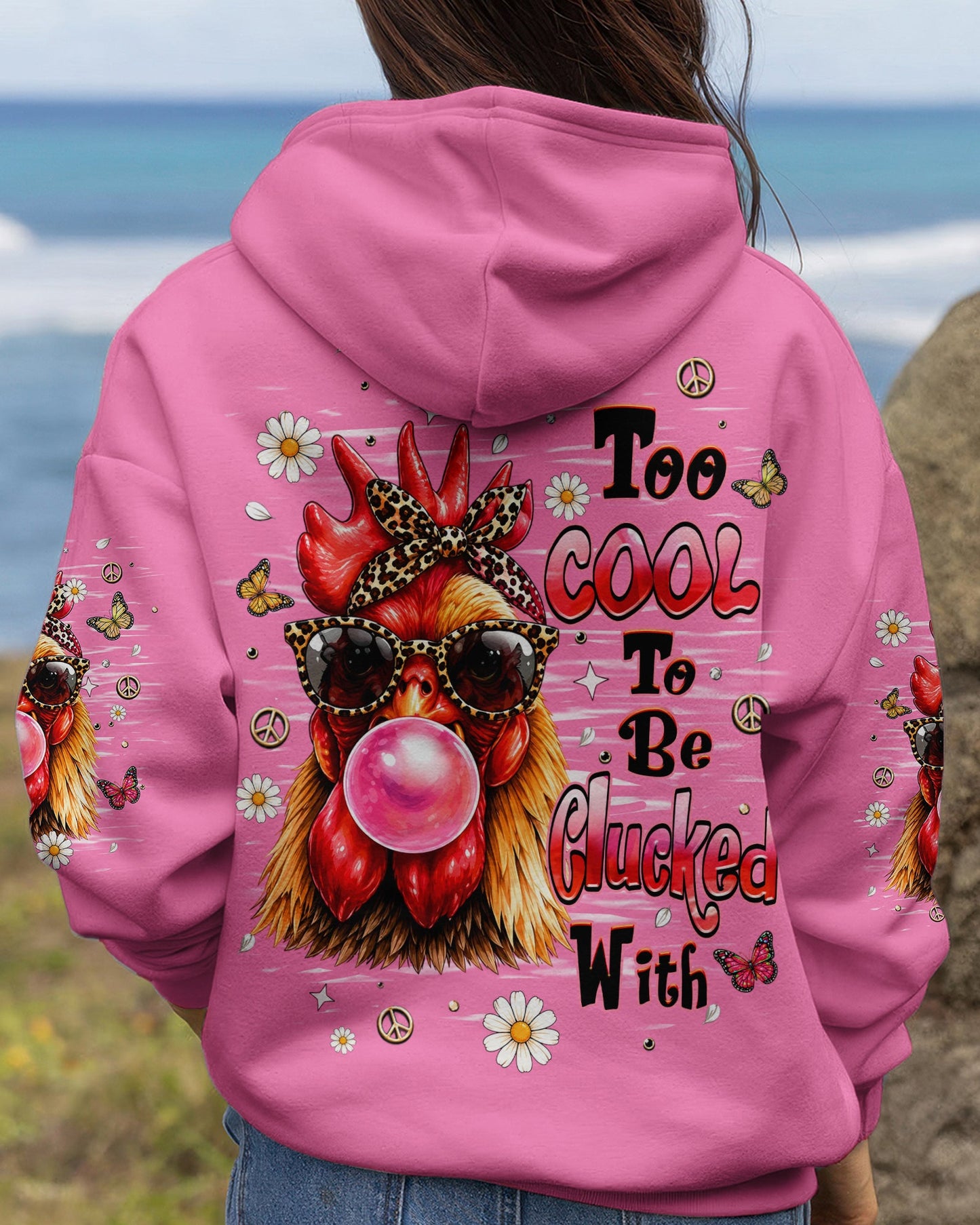 TOO COOL TO BE CLUCKED WITH CHICKEN ALL OVER PRINT  - TLHN1006261