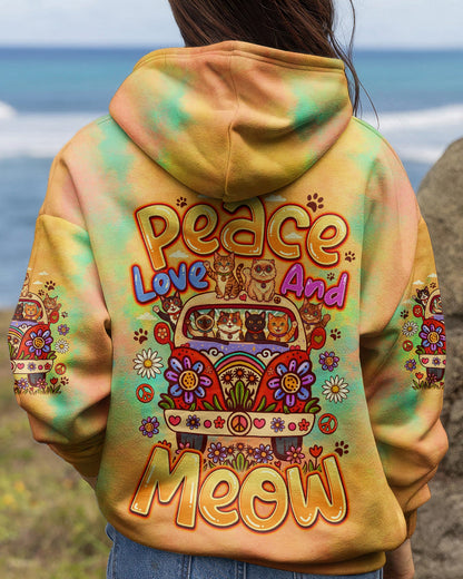 PEACE LOVE AND MEOW CATS ALL OVER PRINT - TLNO1307261