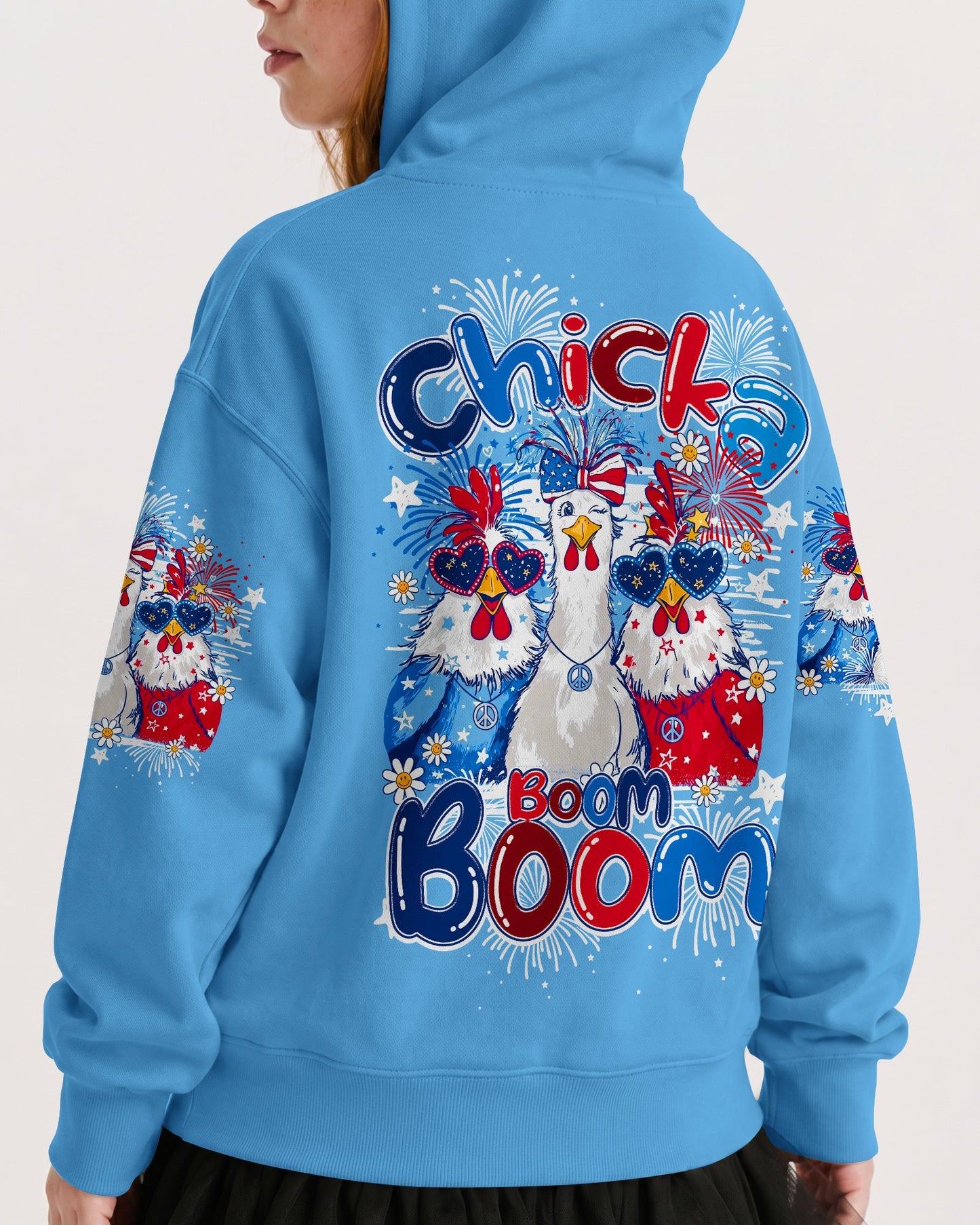 CHICKA BOOM BOOM HIPPIE CHICKEN KIDS ALL OVER PRINT - TY0406262