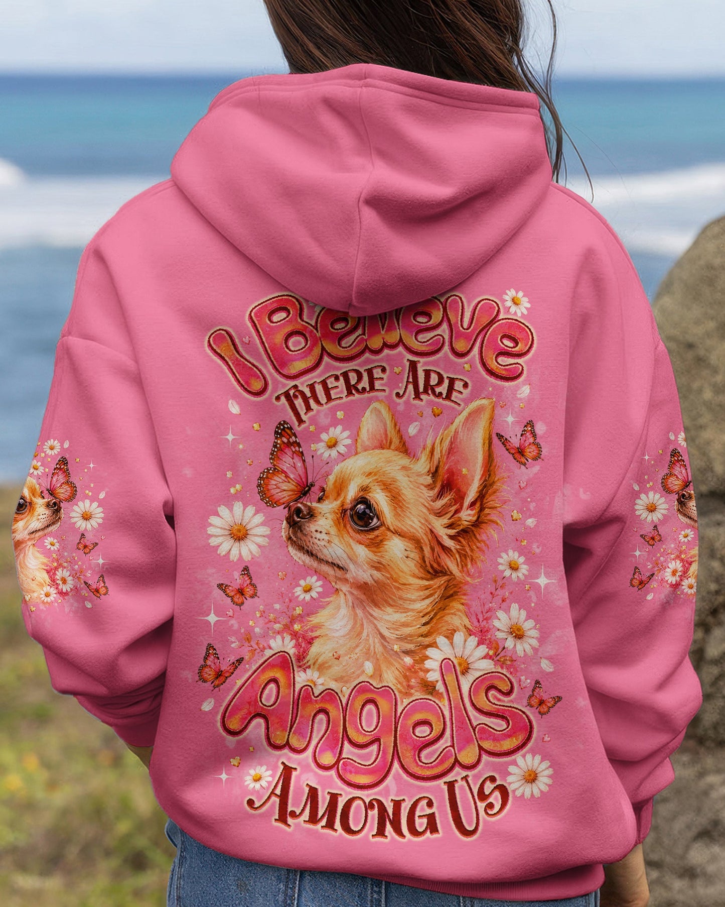 I BELIEVE THERE ARE ANGELS AMONG US CHIHUAHUA DOG ALL OVER PRINT - TLNO2105262