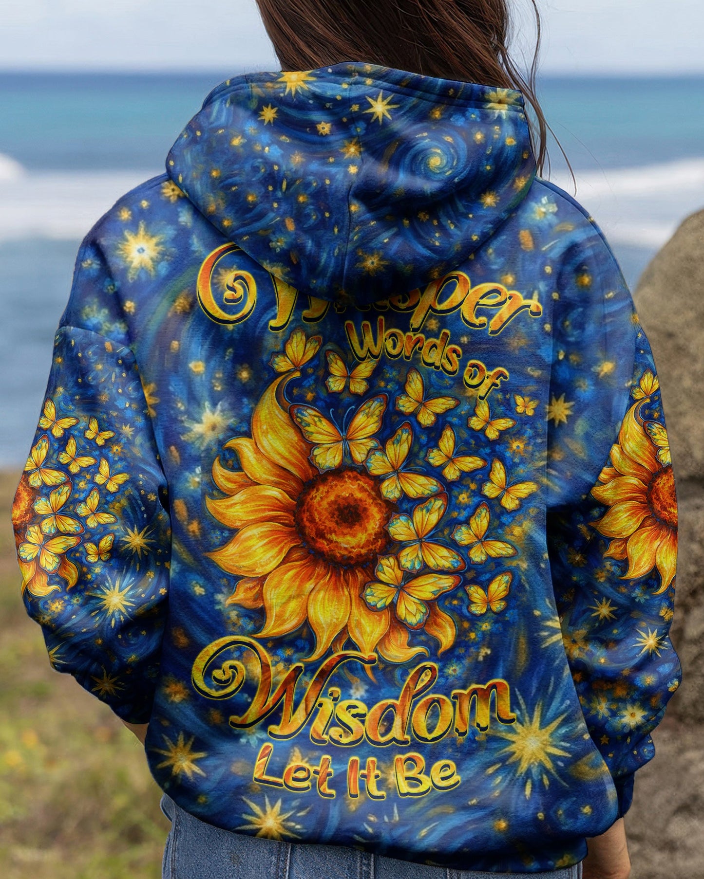 WHISPER WORDS OF WISDOM LET IT BE BUTTERFLY SUNFLOWER  ALL OVER PRINT - TLHN0704261