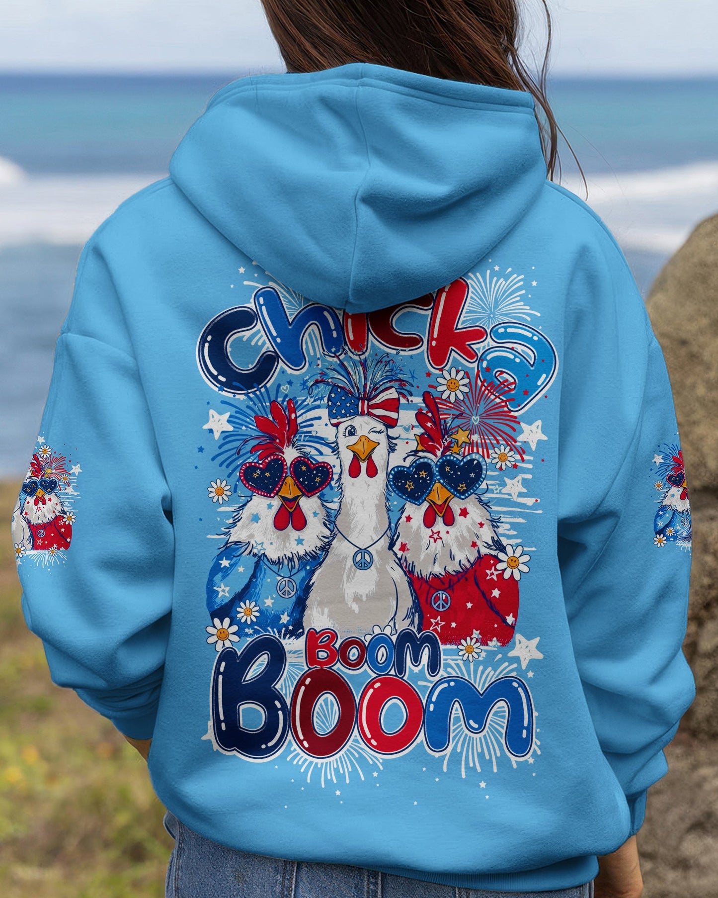 CHICKA BOOM BOOM HIPPIE CHICKEN ALL OVER PRINT - TY2105261