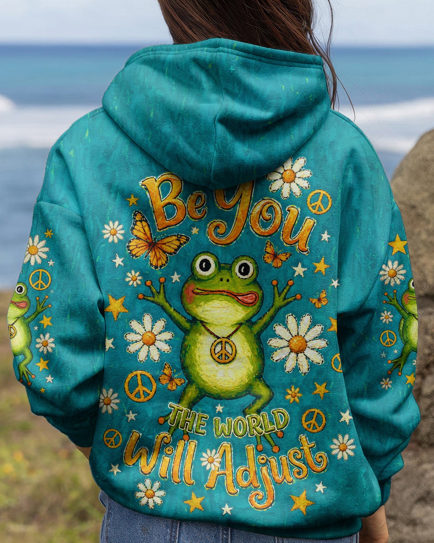 BE YOU THE WORLD WILL ADJUST FROG ALL OVER PRINT  - TLNO2804262