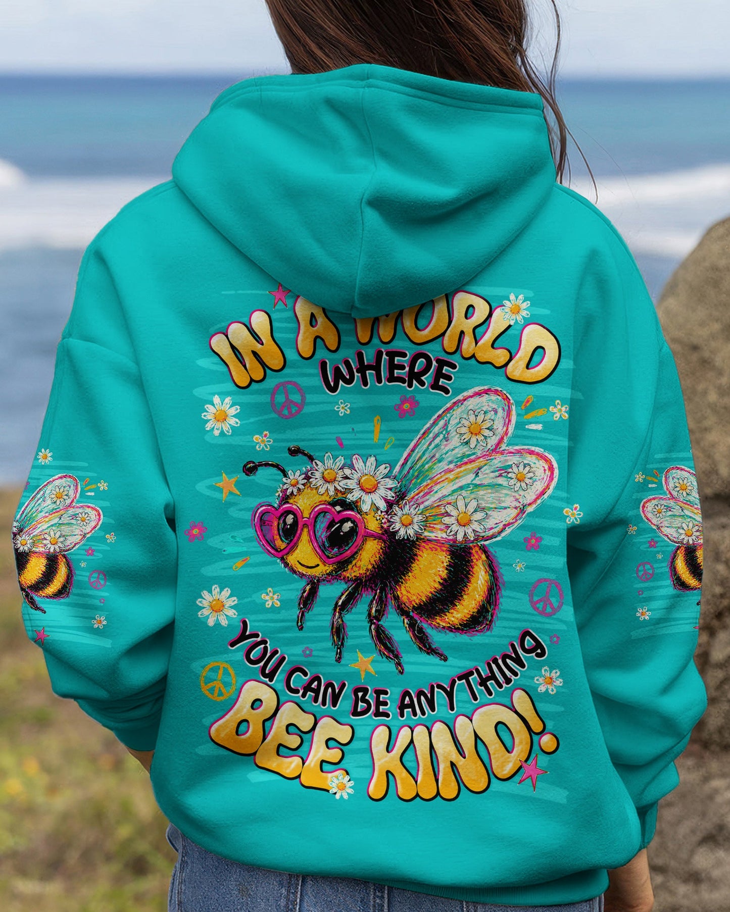 IN A WORLD WHERE YOU CAN BE ANYTHING BEE KIND ALL OVER PRINT  - TLNT1305263