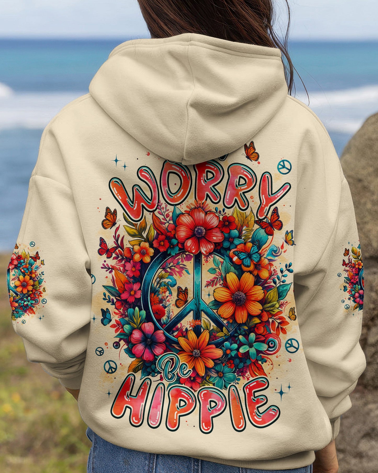 DON'T WORRY BE HIPPIE FLOWERS ALL OVER PRINT - TYPQ1404261
